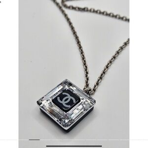 CHANEL Silver and Black Art Deco Necklace
